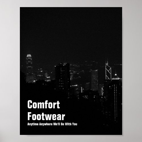 Comfort Footwear in Hong Kong Night View  Poster