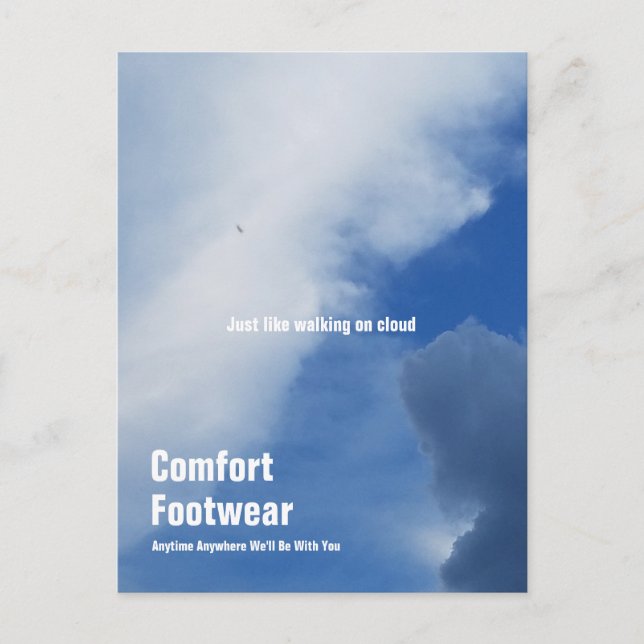 Comfort Footwear on cloud Postcard (Front)