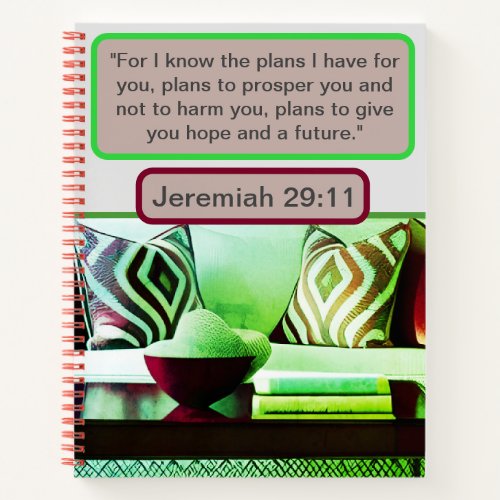 Comfort in His Plans Jeremiah 2911 Homey Vibes  Notebook