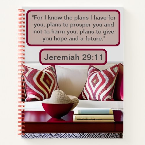 Comfort in His Plans Jeremiah 2911 Homey Vibes  Notebook