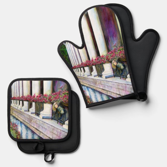 Comfort is the Enemy of Progress Oven Mitt & Pot Holder Set (Front/Back)