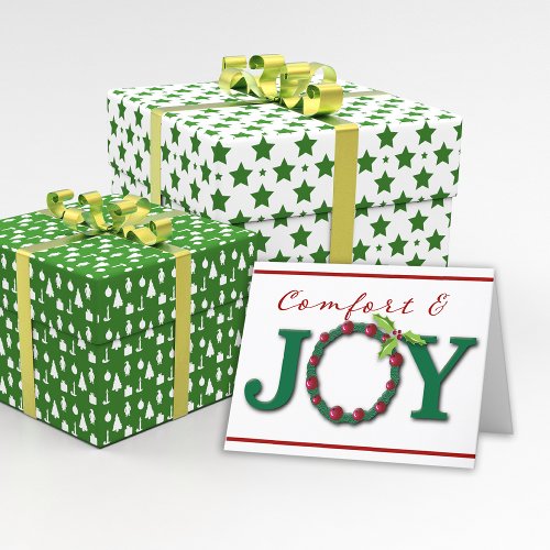 Comfort  Joy Christmas Greeting Holiday Card