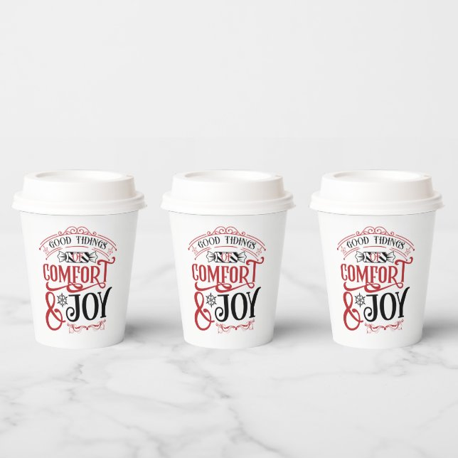 comfort Joy Christmas party Paper Cups (Multi)