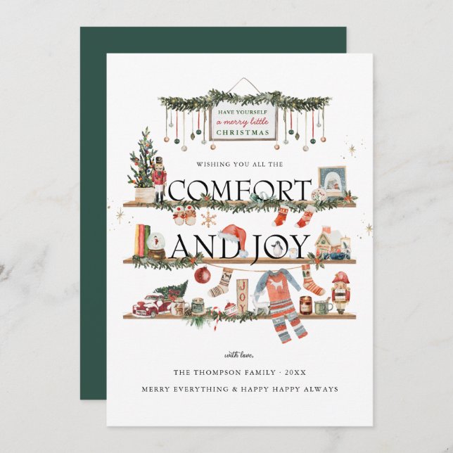 Comfort & Joy | Christmas Photo Holiday Card (Front/Back)