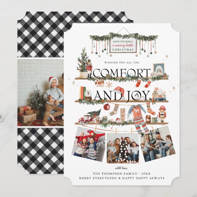 Comfort & Joy | Christmas Photo Holiday Card (Front/Back)