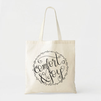 Comfort & Joy Hand Lettered Tote Bag