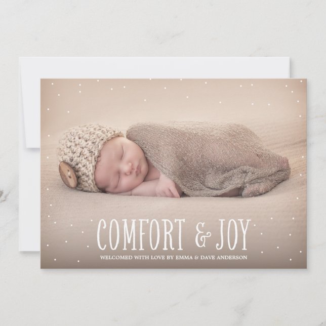 Comfort & Joy | Holiday Birth Announcement (Front)