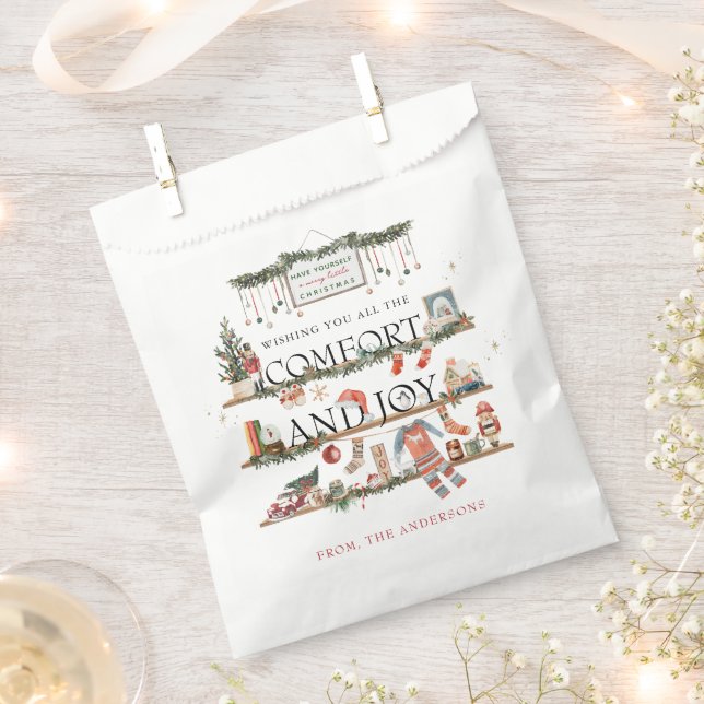 Comfort & Joy | Merry Little Christmas  Favor Bag (Clipped)