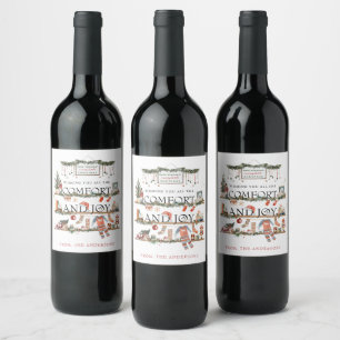 Comfort & Joy Merry Little Christmas Wine Label