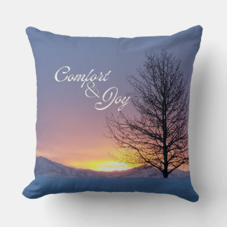 Comfort & Joy Mountain Sunrise Throw Pillow