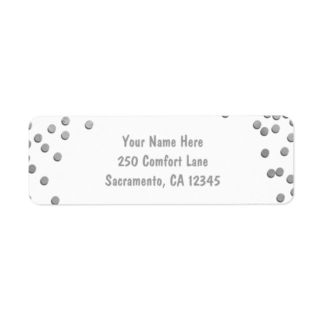 Comfort & Joy Silver Holiday Christmas Invitation Label (Front)