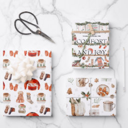 Comfort &amp; Joy | Watercolor Christmas Illustrations Wrapping Paper Sheets