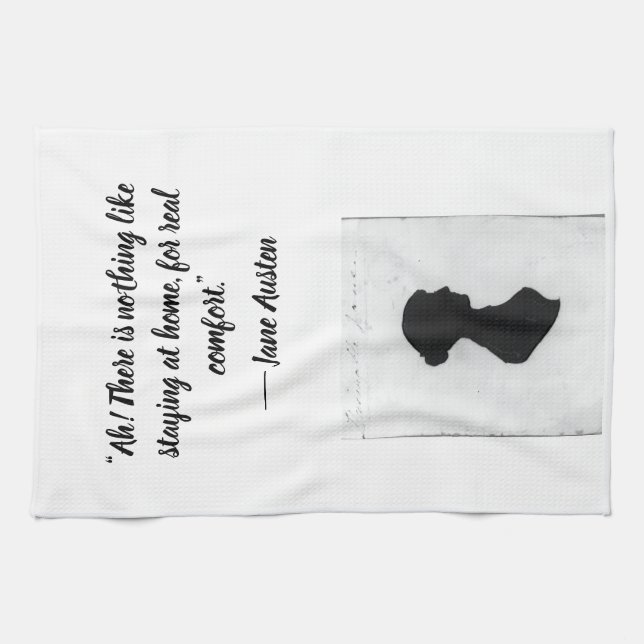Comfort of home Jane Austen quote Kitchen Towel (Horizontal)