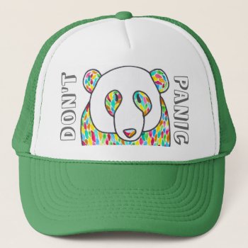 Comfort Panda "don't Panic" Snapback Trucker Hat by Megaflora at Zazzle