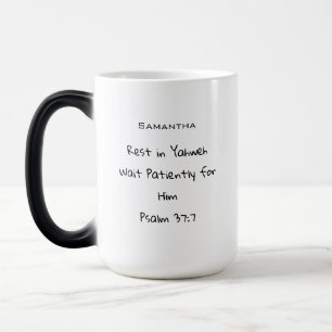 Comfort Psalms 37:7 Bible Verse  Color Morph Mug