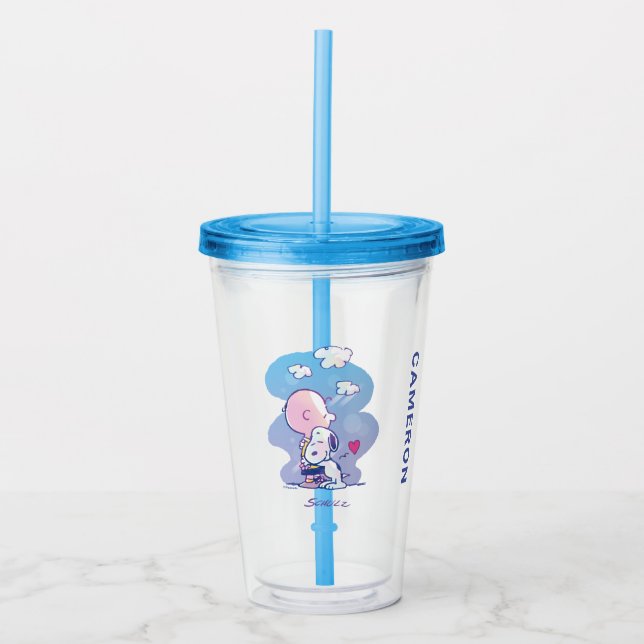 Comfort & Security | Charlie & Snoopy Hug Acrylic Tumbler (Front)