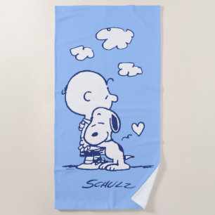 Comfort & Security Charlie & Snoopy Hug Beach Towel
