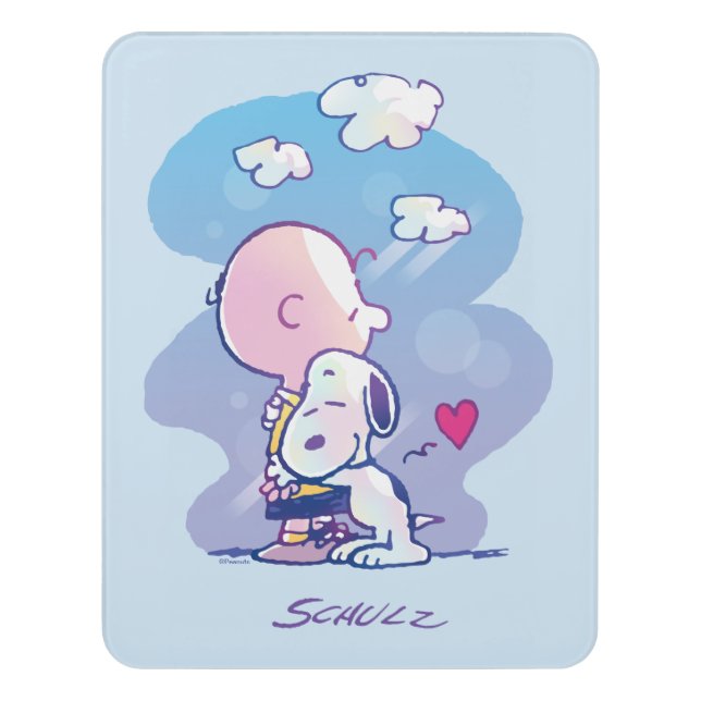 Comfort & Security | Charlie & Snoopy Hug Door Sign (Contemporary Vert)
