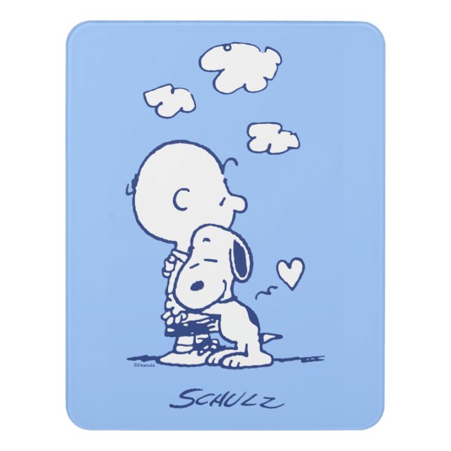 Comfort & Security | Charlie & Snoopy Hug Door Sign (Contemporary Vert)