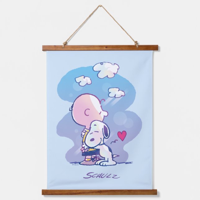 Comfort & Security | Charlie & Snoopy Hug Hanging Tapestry (Front)