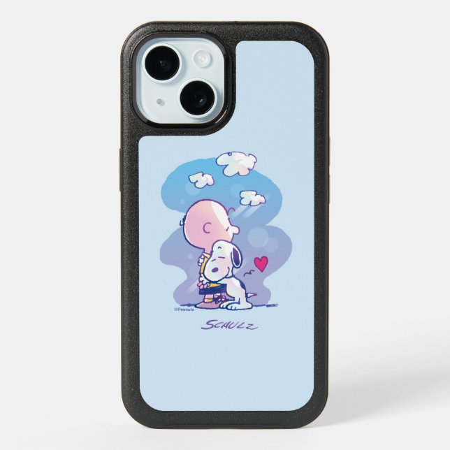 Comfort & Security | Charlie & Snoopy Hug iPhone 15 Case (Back)