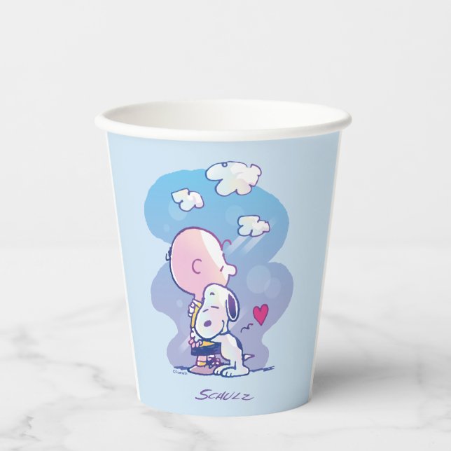 Comfort & Security | Charlie & Snoopy Hug Paper Cups (Front)