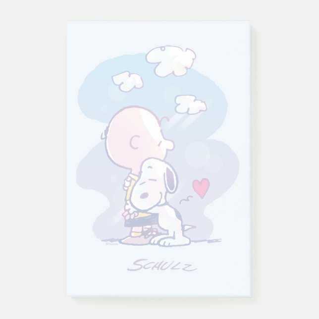 Comfort & Security | Charlie & Snoopy Hug Post-it Notes (Front)