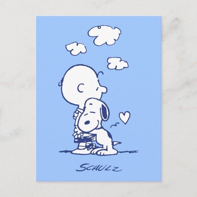 Comfort & Security | Charlie & Snoopy Hug Postcard (Front)