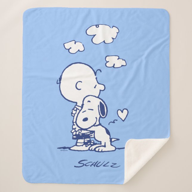 Comfort & Security | Charlie & Snoopy Hug Sherpa Blanket (Front)