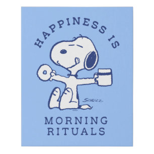 Comfort & Security Happiness is Morning Rituals Faux Canvas Print