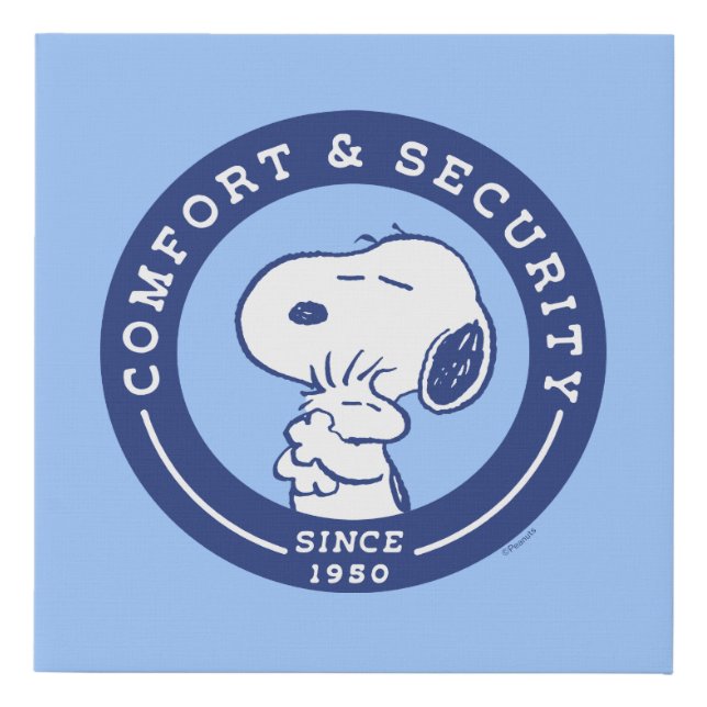 Comfort & Security | Snoopy & Woodstock Hug Faux Canvas Print (Front)