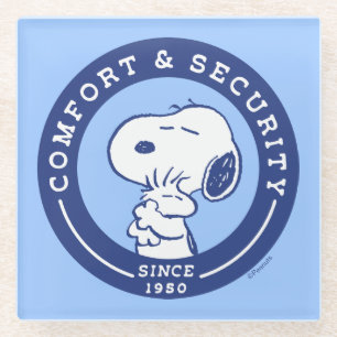 Comfort & Security Snoopy & Woodstock Hug Glass Coaster