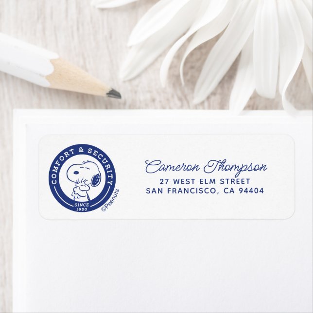 Comfort & Security | Snoopy & Woodstock Hug Label (Insitu)