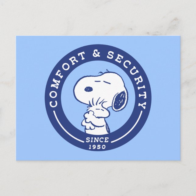 Comfort & Security | Snoopy & Woodstock Hug Postcard (Front)