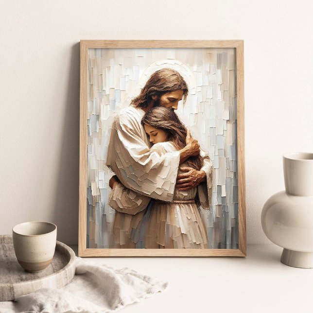 Comfort With Him, Christian Wall Art, Jesus Hugs  Poster (Creator Uploaded)