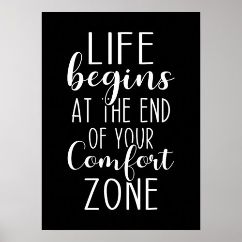 Comfort Zone Gym Hustle Success Inspire Poster