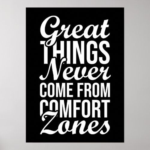 Comfort Zone _ Gym Hustle Success Motivational Poster