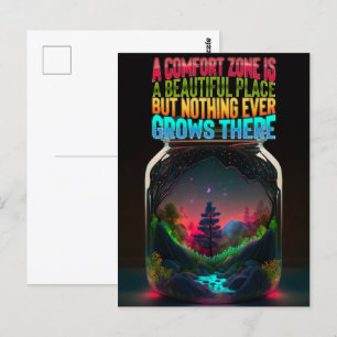 Comfort zone is a beautiful place motivational postcard