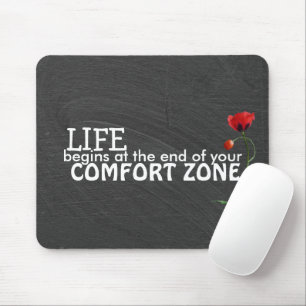Comfort Zone quote on chalkboard Mouse Pad