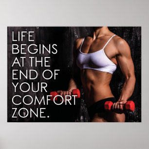 Comfort Zone - Women's Workout Motivational Poster
