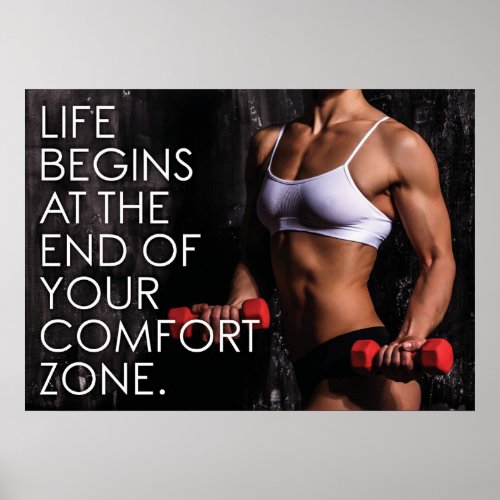 Comfort Zone _ Womens Workout Motivational Poster