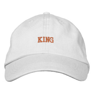 Comfortable Adjustable-Hat Bold King Cute White Embroidered Baseball Cap