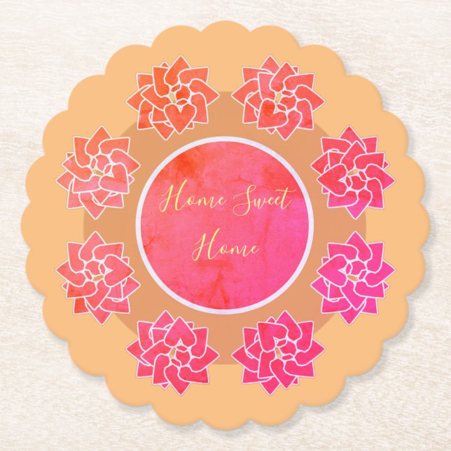 Comfortable and pretty  paper coaster (Front)