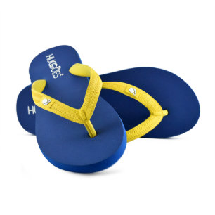 Comfortable Colorful Navy Blue w/Yellow Flip-Flops