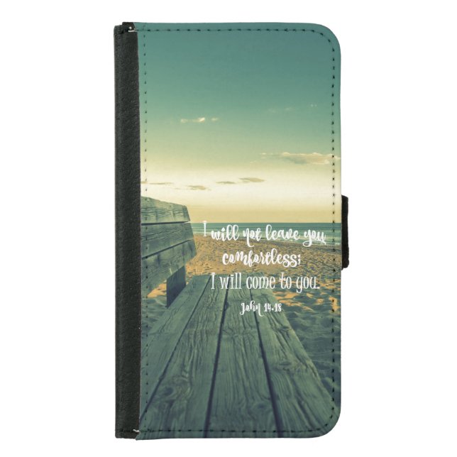 Comforting Bible Verse (John) Samsung Galaxy Wallet Case (Front)