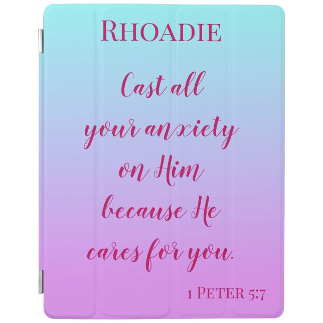 Comforting Bible Verse on Anxiety iPad Smart Cover (Front)