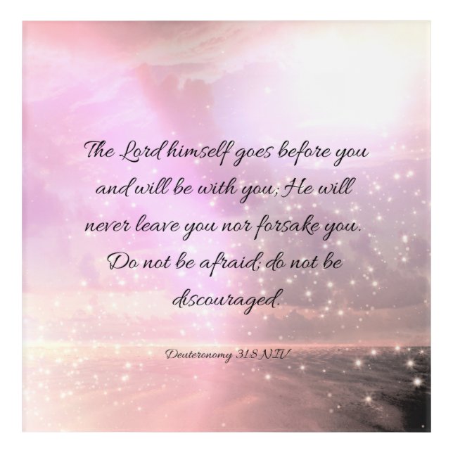 Comforting Bible Verse Quote Pink Stardust Acrylic Print (Front)