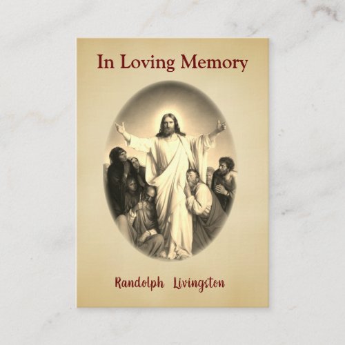 Comforting Christ Catholic Funeral Memorial Card