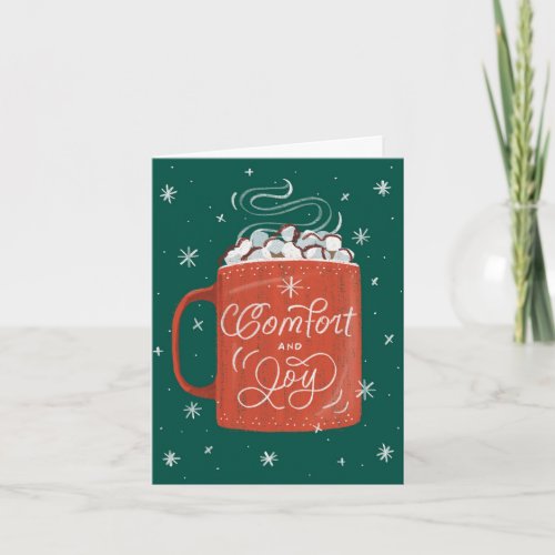 Comforting Hot Cocoa Marshmallow Christmas Holiday Card