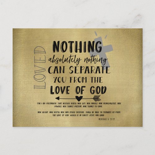 Comforting Love Bible Verse with Quote Postcard